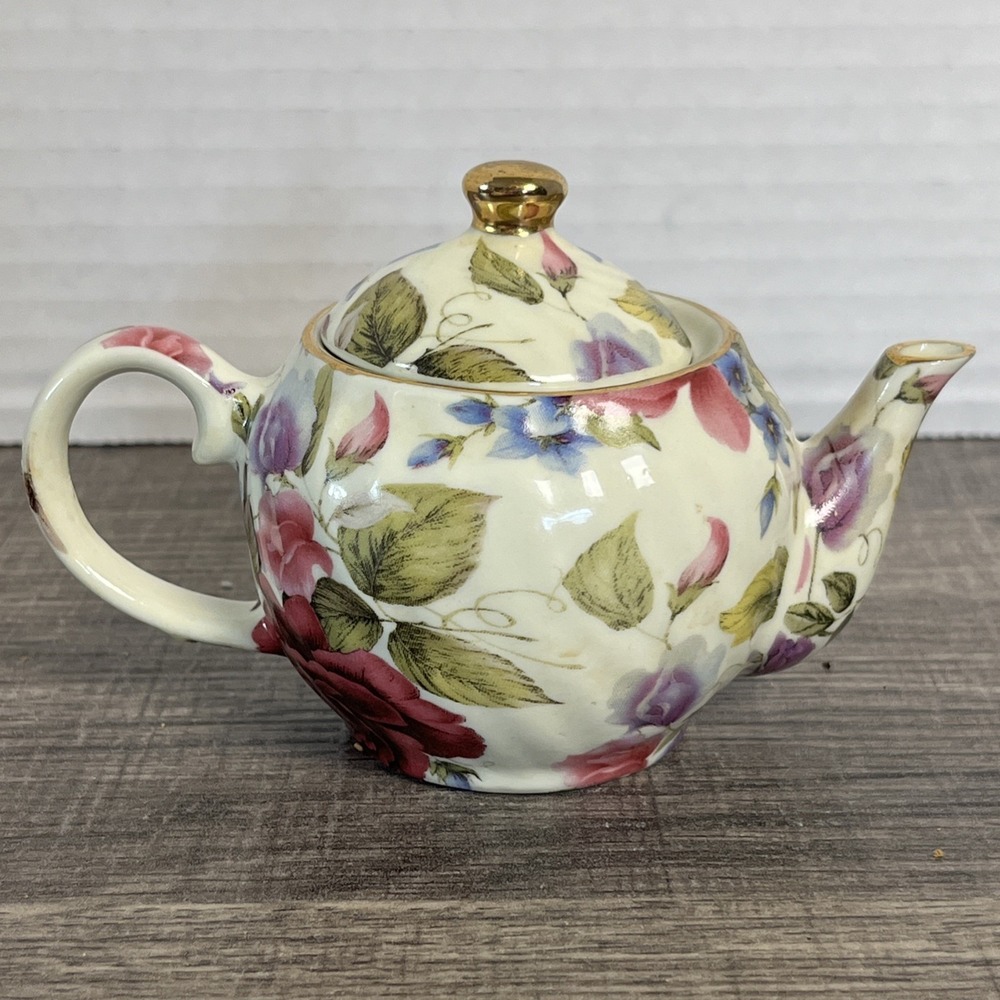 A Special Place Vintage‎ 2003 Mini Floral Tea Pot Rose Boho Cottage Decor Piece